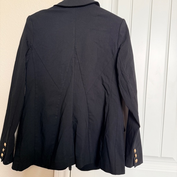 Lane Bryant Black Double Breasted Blazer Jacket with Gold Buttons Size 12 - Picture 4 of 7